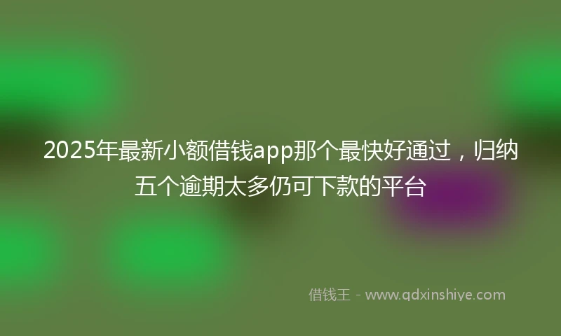2025年最新小额借钱app那个最快好通过，归纳五个逾期太多仍可下款的平台
