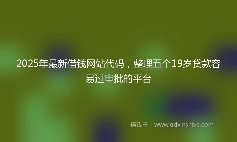 2025年最新借钱网站代码，整理五个19岁贷款容易过审批的平台