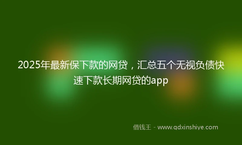 2025年最新保下款的网贷，汇总五个无视负债快速下款长期网贷的app