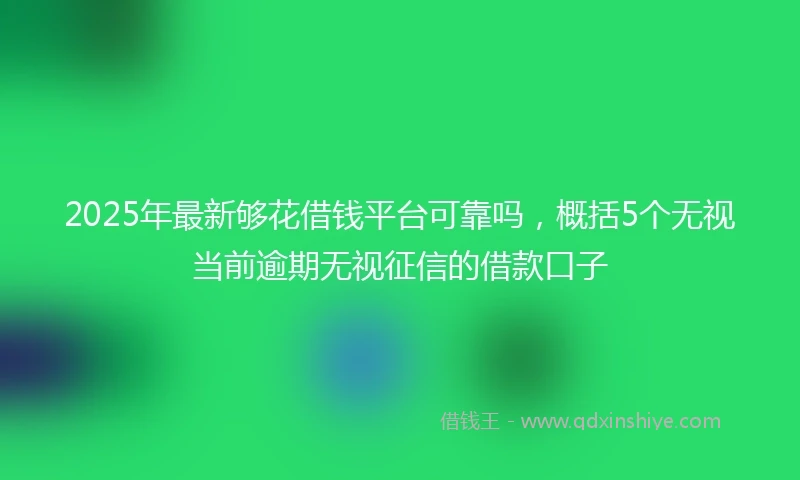 2025年最新够花借钱平台可靠吗，概括5个无视当前逾期无视征信的借款口子