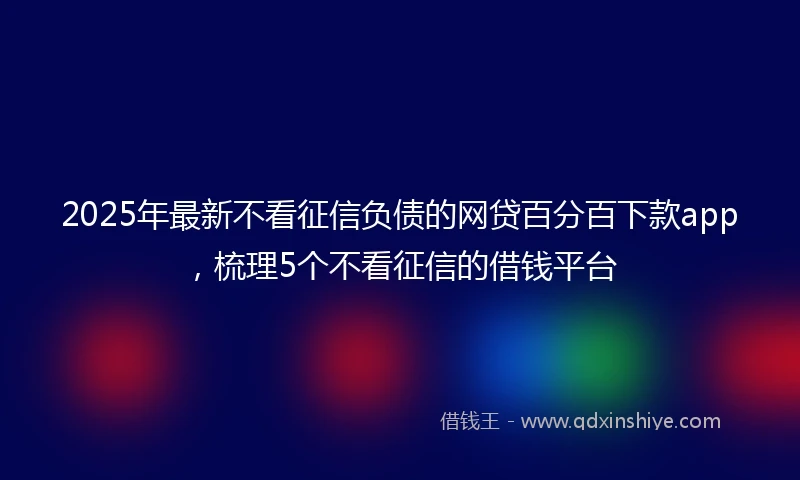 2025年最新不看征信负债的网贷百分百下款app，梳理5个不看征信的借钱平台
