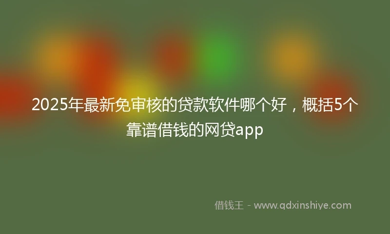 2025年最新免审核的贷款软件哪个好，概括5个靠谱借钱的网贷app