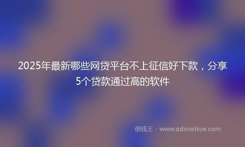 2025年最新哪些网贷平台不上征信好下款，分享5个贷款通过高的软件