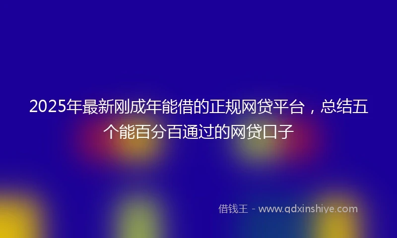 2025年最新刚成年能借的正规网贷平台，总结五个能百分百通过的网贷口子
