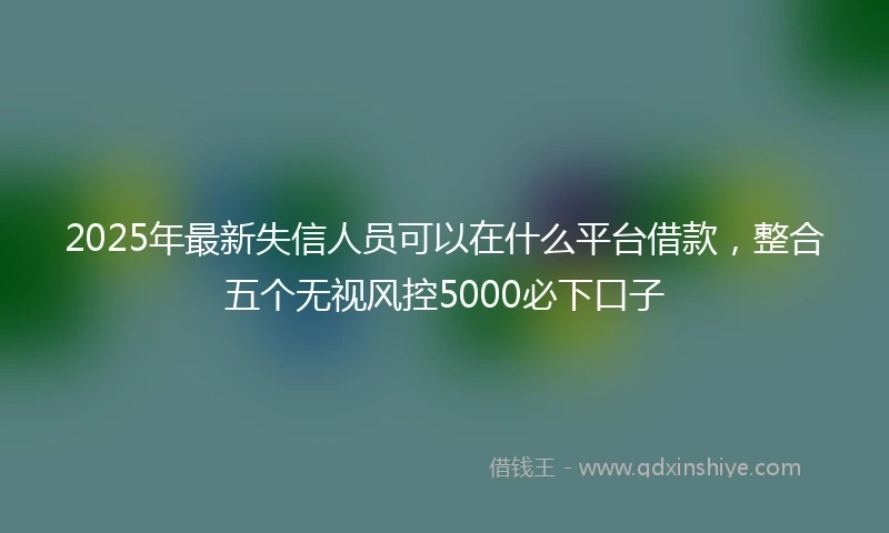 2025年最新失信人员可以在什么平台借款，整合五个无视风控5000必下口子