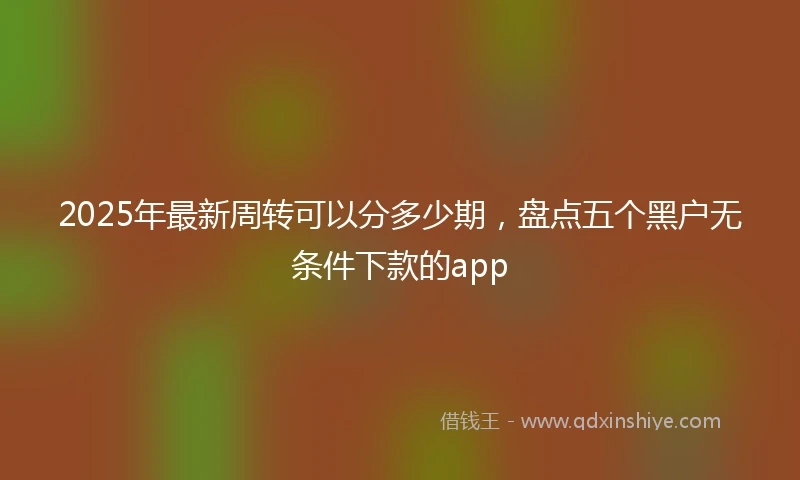 2025年最新周转可以分多少期，盘点五个黑户无条件下款的app
