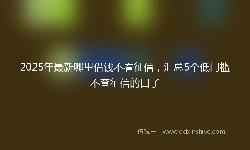 2025年最新哪里借钱不看征信，汇总5个低门槛不查征信的口子