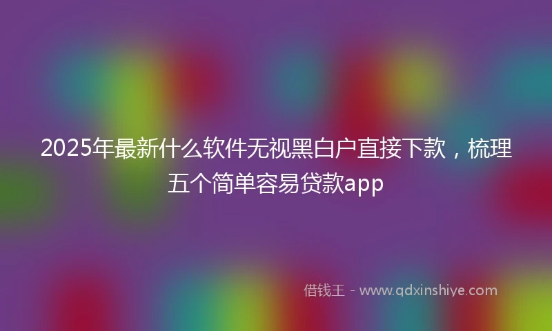 2025年最新什么软件无视黑白户直接下款，梳理五个简单容易贷款app