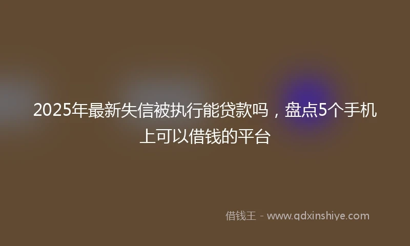 2025年最新失信被执行能贷款吗，盘点5个手机上可以借钱的平台