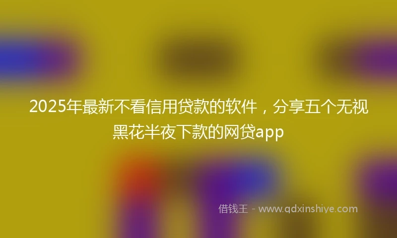 2025年最新不看信用贷款的软件，分享五个无视黑花半夜下款的网贷app