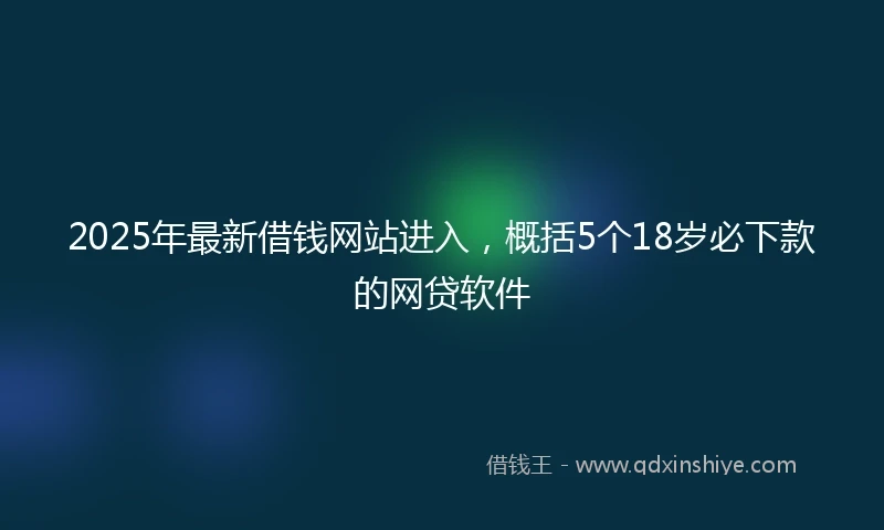 2025年最新借钱网站进入，概括5个18岁必下款的网贷软件