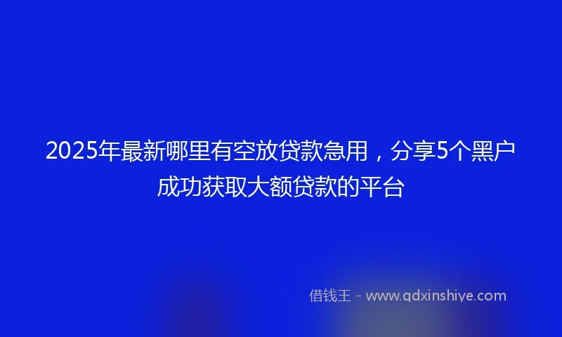 2025年最新哪里有空放贷款急用，分享5个黑户成功获取大额贷款的平台