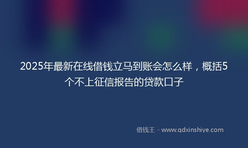 2025年最新在线借钱立马到账会怎么样，概括5个不上征信报告的贷款口子