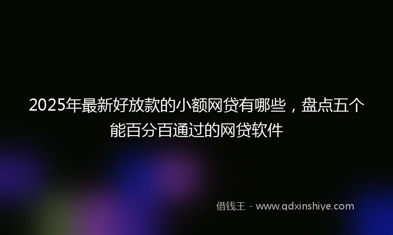 2025年最新好放款的小额网贷有哪些，盘点五个能百分百通过的网贷软件