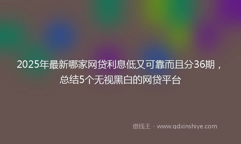 2025年最新哪家网贷利息低又可靠而且分36期，总结5个无视黑白的网贷平台