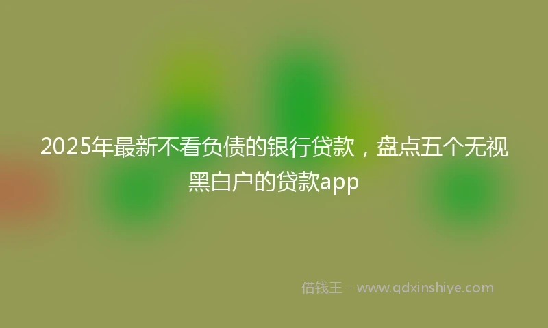2025年最新不看负债的银行贷款，盘点五个无视黑白户的贷款app