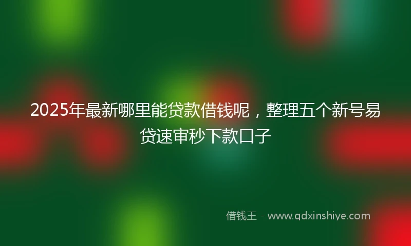 2025年最新哪里能贷款借钱呢，整理五个新号易贷速审秒下款口子