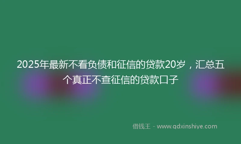 2025年最新不看负债和征信的贷款20岁，汇总五个真正不查征信的贷款口子