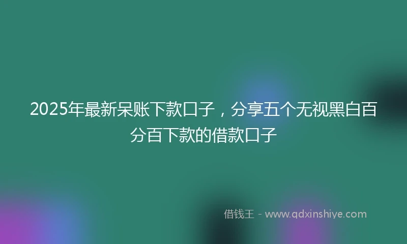 2025年最新呆账下款口子，分享五个无视黑白百分百下款的借款口子