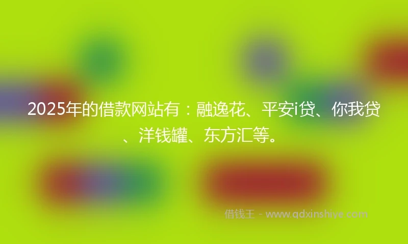 2025年的借款网站有：融逸花、平安i贷、你我贷、洋钱罐、东方汇等。