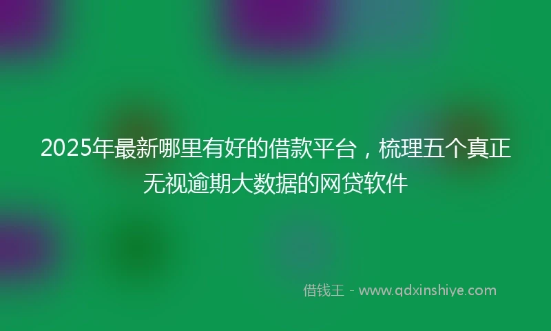 2025年最新哪里有好的借款平台，梳理五个真正无视逾期大数据的网贷软件