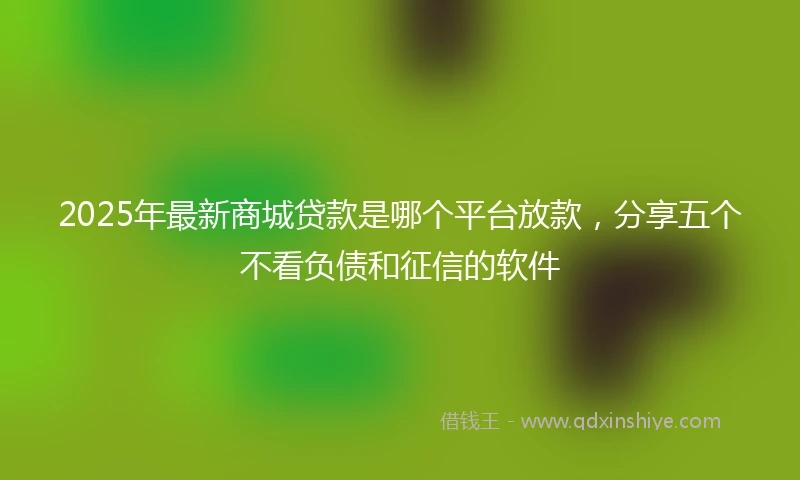 2025年最新商城贷款是哪个平台放款，分享五个不看负债和征信的软件