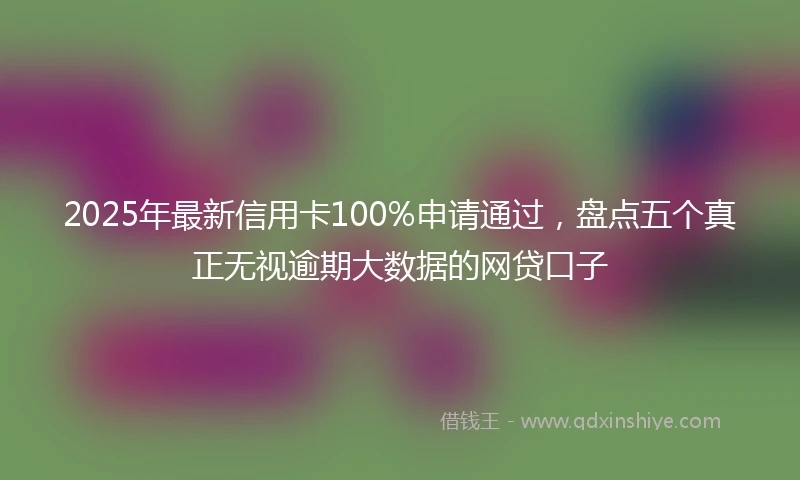 2025年最新信用卡100%申请通过，盘点五个真正无视逾期大数据的网贷口子