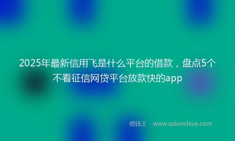 2025年最新信用飞是什么平台的借款，盘点5个不看征信网贷平台放款快的app