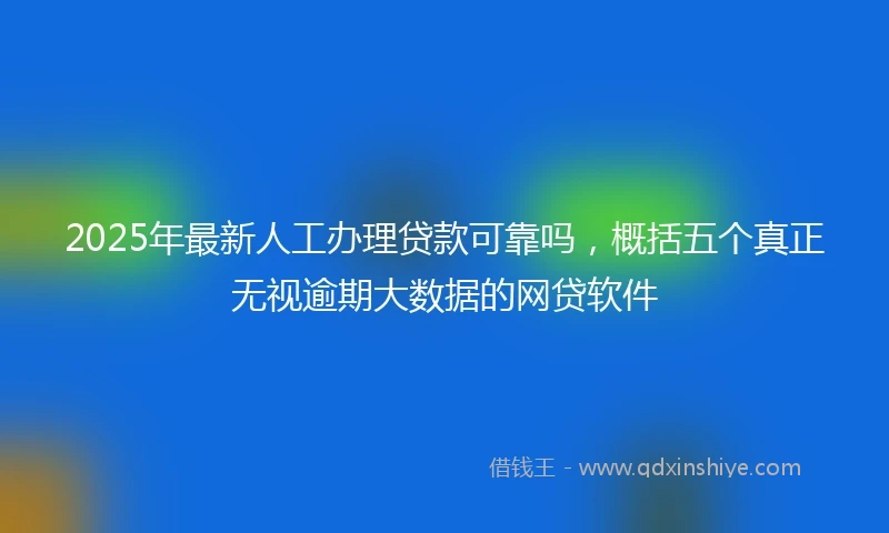 2025年最新人工办理贷款可靠吗，概括五个真正无视逾期大数据的网贷软件