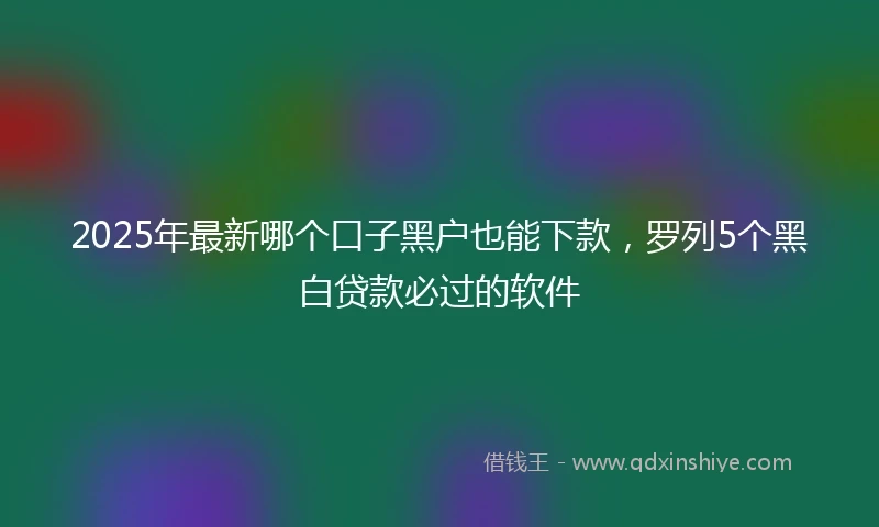 2025年最新哪个口子黑户也能下款，罗列5个黑白贷款必过的软件