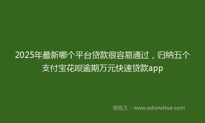 2025年最新哪个平台贷款很容易通过，归纳五个支付宝花呗逾期万元快速贷款app
