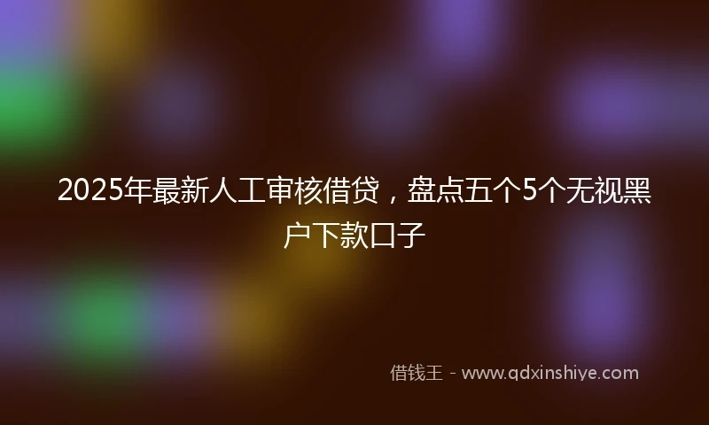 2025年最新人工审核借贷，盘点五个5个无视黑户下款口子