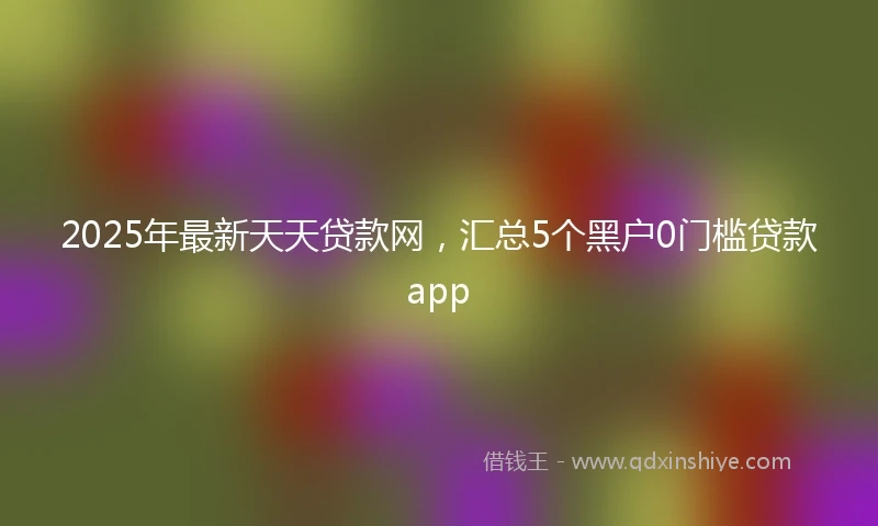 2025年最新天天贷款网，汇总5个黑户0门槛贷款app