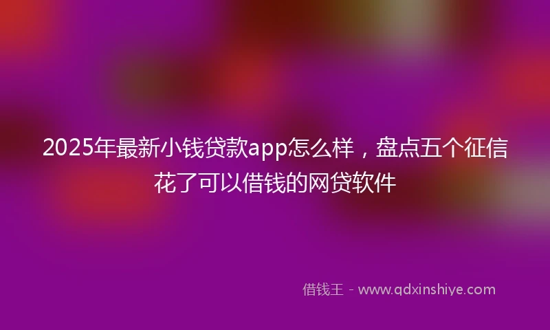 2025年最新小钱贷款app怎么样，盘点五个征信花了可以借钱的网贷软件