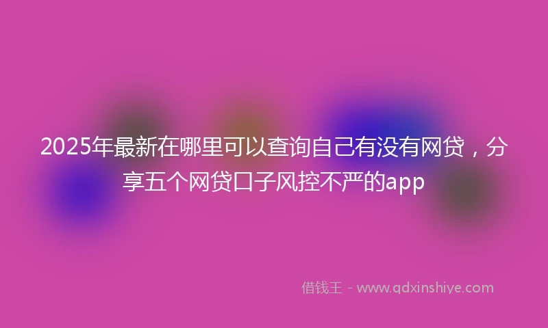 2025年最新在哪里可以查询自己有没有网贷,分享五个网贷口子风控不严的app
