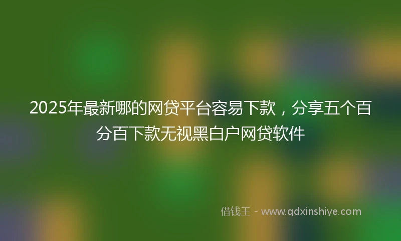 2025年最新哪的网贷平台容易下款，分享五个百分百下款无视黑白户网贷软件