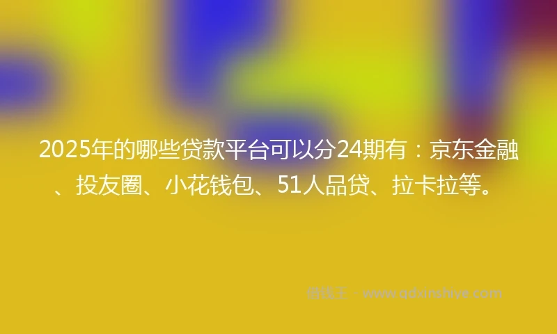 2025年的哪些贷款平台可以分24期有：京东金融、投友圈、小花钱包、51人品贷、拉卡拉等。