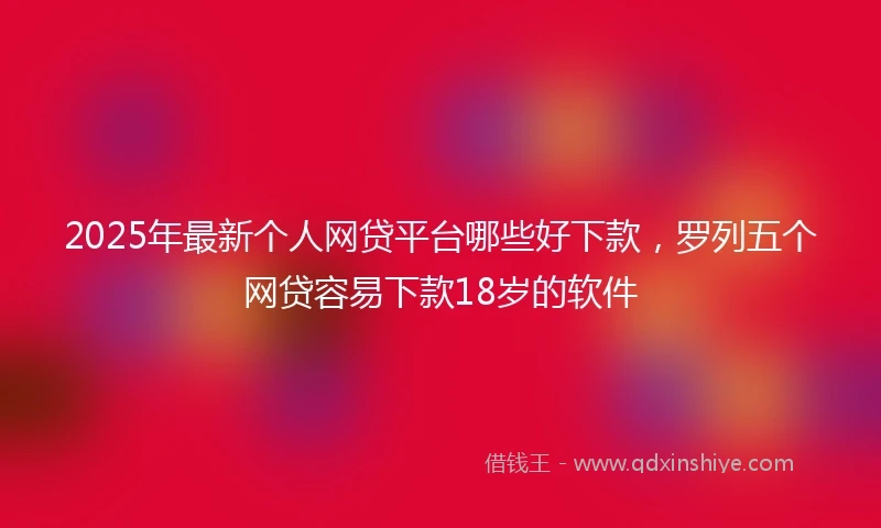 2025年最新个人网贷平台哪些好下款，罗列五个网贷容易下款18岁的软件