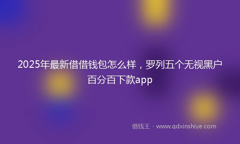 2025年最新借借钱包怎么样，罗列五个无视黑户百分百下款app