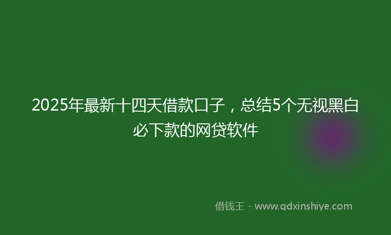 2025年最新十四天借款口子，总结5个无视黑白必下款的网贷软件