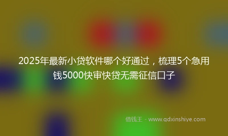 2025年最新小贷软件哪个好通过，梳理5个急用钱5000快审快贷无需征信口子