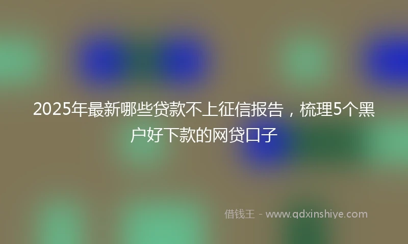 2025年最新哪些贷款不上征信报告，梳理5个黑户好下款的网贷口子