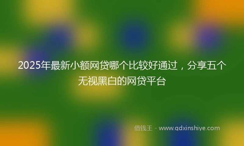 2025年最新小额网贷哪个比较好通过，分享五个无视黑白的网贷平台