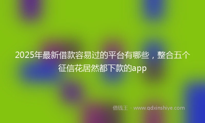 2025年最新借款容易过的平台有哪些，整合五个征信花居然都下款的app