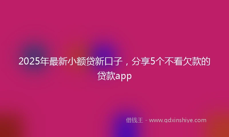 2025年最新小额贷新口子，分享5个不看欠款的贷款app