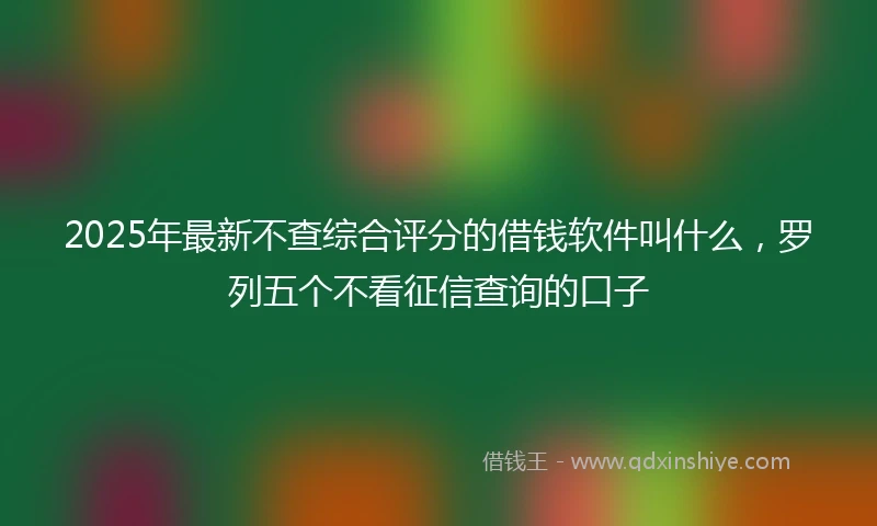 2025年最新不查综合评分的借钱软件叫什么，罗列五个不看征信查询的口子