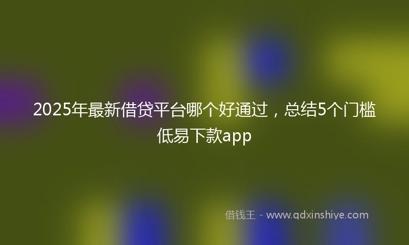 2025年最新借贷平台哪个好通过，总结5个门槛低易下款app