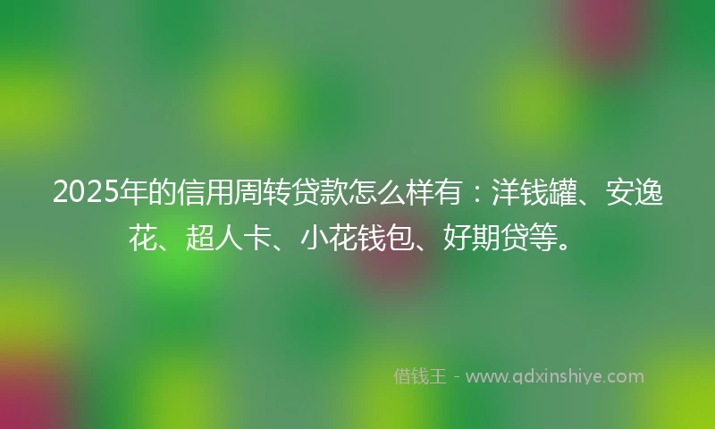 2025年的信用周转贷款怎么样有：洋钱罐、安逸花、超人卡、小花钱包、好期贷等。