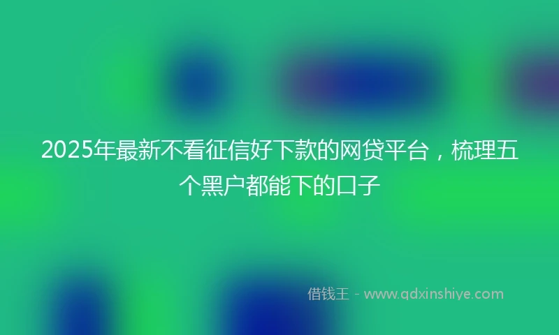 2025年最新不看征信好下款的网贷平台，梳理五个黑户都能下的口子