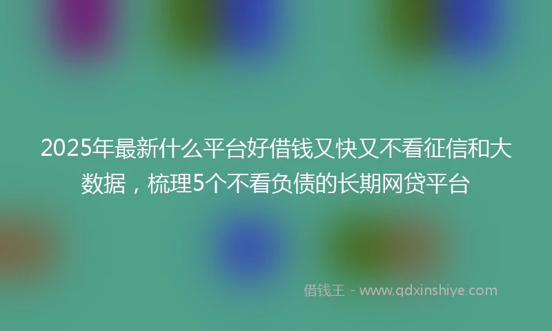 2025年最新什么平台好借钱又快又不看征信和大数据，梳理5个不看负债的长期网贷平台